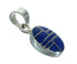 Lapis Inlay And Genuine Sterling Silver Southwest Slide Pendant YX67426