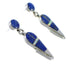 Genuine Sterling Silver Opal And Lapis Post Dangle Earrings YX67543