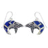 Sterling Silver Opal And Lapis Bear Arrow Hook Dangle Earrings YX67563