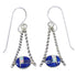 Genuine Sterling Silver Opal And Lapis Inlay Hook Dangle Earrings YX67567