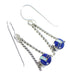 Genuine Sterling Silver Opal And Lapis Inlay Hook Dangle Earrings YX67567