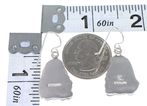 Authentic Sterling Silver Lapis And Opal Flower Hook Dangle Earrings YX67587