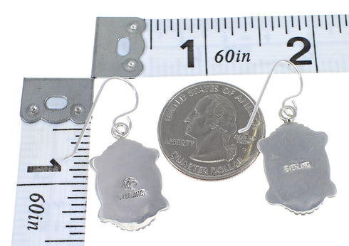 Sterling Silver Lapis And Opal Inlay Hook Dangle Earrings YX67591