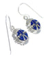 Genuine Sterling Silver Lapis And Opal Southwest Hook Dangle Earrings YX67610