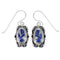 Genuine Sterling Silver Lapis And Opal Southwestern Hook Dangle Earrings YX67617