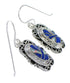 Genuine Sterling Silver Lapis And Opal Southwestern Hook Dangle Earrings YX67617