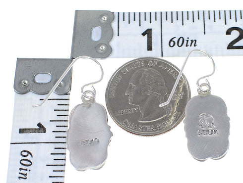 Genuine Sterling Silver Lapis And Opal Southwestern Hook Dangle Earrings YX67617