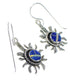 Authentic Sterling Silver Lapis And Opal Sun Hook Dangle Earrings YX67623