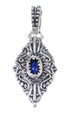 Authentic Sterling Silver And Lapis Southwest Reversible Pendant YX67299