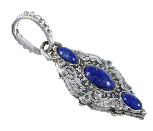 Authentic Sterling Silver And Lapis Southwest Reversible Pendant YX67299