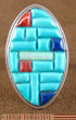 Turquoise Lapis Multicolor Sterling Silver Ring Size 4-3/4 HS23765