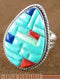 Lapis Turquoise Multicolor Sterling Silver Ring Size 6-3/4 HS23790