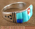 Turquoise Multicolor Inlay And Sterling Silver Ring Size 8-3/4 JS26071