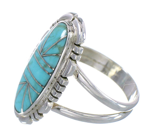 Sterling Silver Southwest Turquoise Ring Size 4-3/4 RX94179