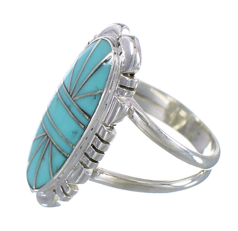Southwest Sterling Silver Turquoise Ring Size 6-1/4 RX94187