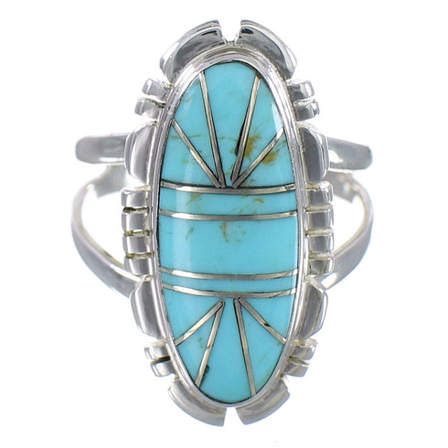 Turquoise Authentic Sterling Silver Ring Size 7-3/4 RX94201