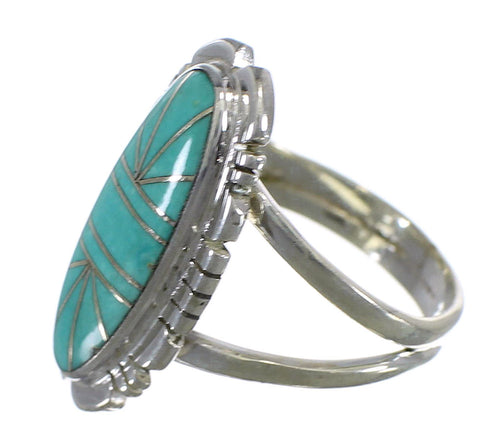 Turquoise Genuine Sterling Silver Ring Size 7-3/4 AX94272