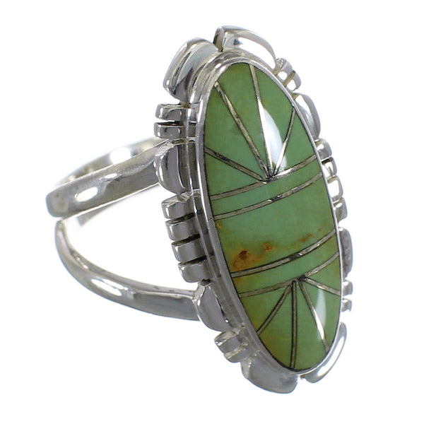 Turquoise Southwest Genuine Sterling Silver Ring Size 6-1/2 AX94274