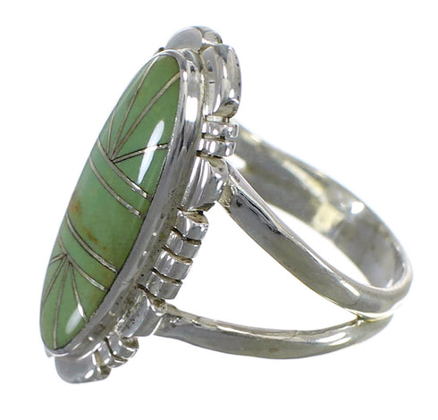 Turquoise Southwest Genuine Sterling Silver Ring Size 6-1/2 AX94274
