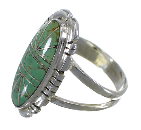 Turquoise Southwestern Sterling Silver Ring Size 6-1/2 AX94277