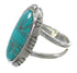 Turquoise Southwest Silver Ring Size 6-1/2 AX94279