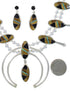 Sterling Silver Multicolor Inlay Southwest Squash Blossom Necklace Set RX94135