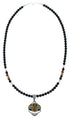 Multicolor Inlay Sterling Silver Southwest Bead Necklace Set RX94142