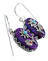 Multicolor Silver Flower And Ladybug Hook Dangle Earrings AX94189