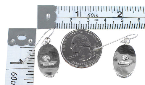 Multicolor Silver Flower And Ladybug Hook Dangle Earrings AX94189