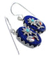 Multicolor Inlay Silver Flower And Ladybug Hook Dangle Earrings AX94193