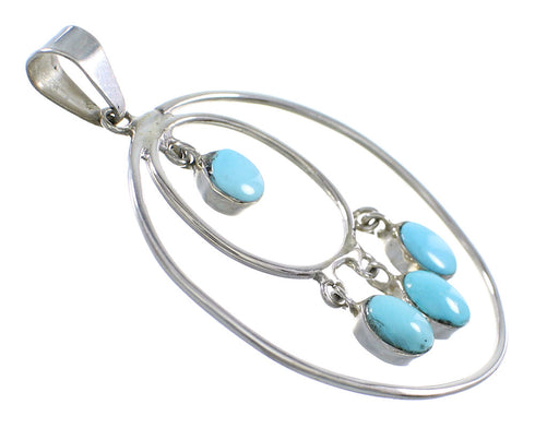 Southwestern Turquoise Genuine Sterling Silver Pendant AX94196