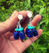Southwest Sterling Silver Turquoise And Lapis Post Dangle Bead Earrings LX114594