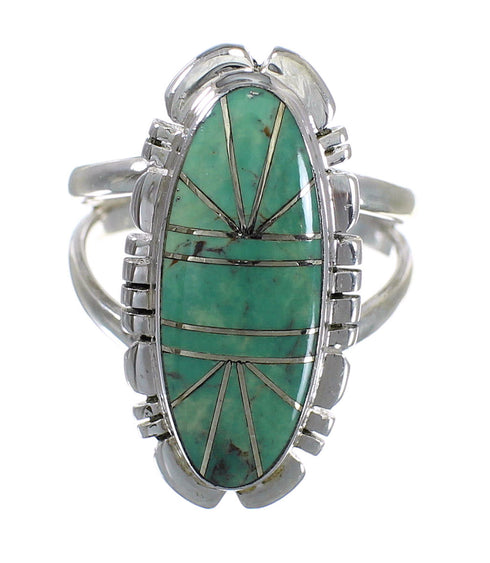 Turquoise Silver Jewelry Southwestern Ring Size 5-1/4 AX94298