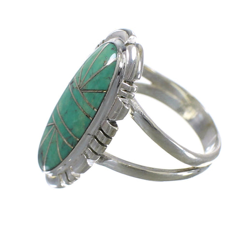 Turquoise Silver Jewelry Southwestern Ring Size 5-1/4 AX94298