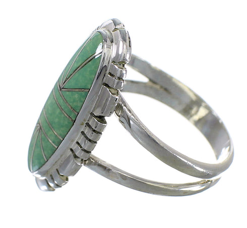Southwest Authentic Sterling Silver Turquoise Ring Size 7-3/4 AX94313