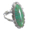 Silver Southwestern Turquoise Inlay Ring Size 7-1/2 AX94318