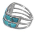 Silver Southwestern Turquoise Ring Size 6-1/4 AX94332