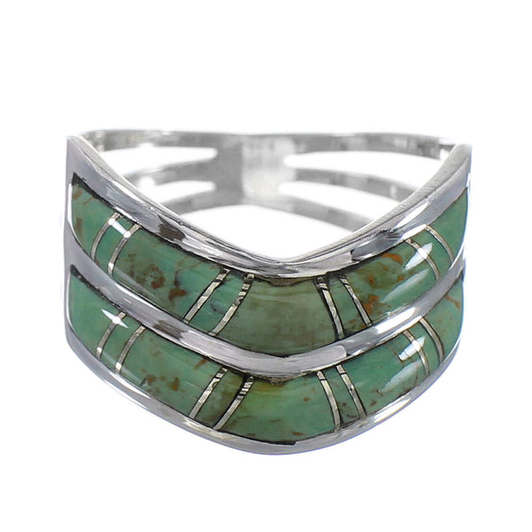 Southwestern Silver Jewelry Turquoise Ring Size 5-1/2 AX94336