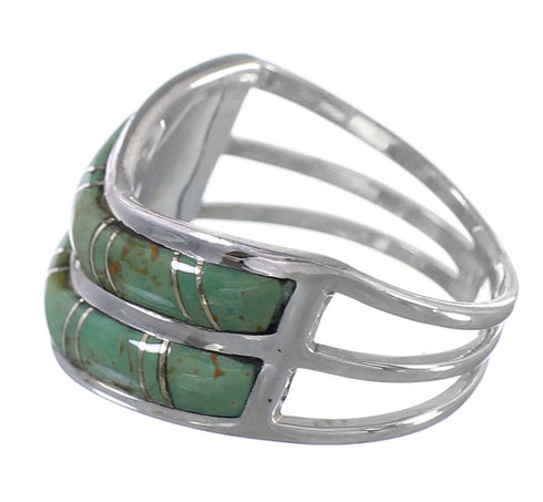 Southwestern Silver Jewelry Turquoise Ring Size 5-1/2 AX94336