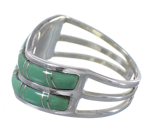 Silver Southwest Jewelry Turquoise Ring Size 5 AX94341