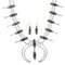 Multicolor Inlay Genuine Sterling Silver Southwest Squash Blossom Necklace Set RX94259