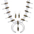 Multicolor Inlay Genuine Sterling Silver Southwest Squash Blossom Necklace Set RX94259