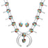 Multicolor Inlay Sterling Silver Squash Blossom Necklace Set AX94364