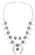 Multicolor Inlay Sterling Silver Squash Blossom Necklace Set AX94364