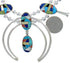 Multicolor Sterling Silver Squash Blossom Necklace Set AX94365