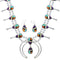 Multicolor Authentic Sterling Silver Squash Blossom Necklace Set AX94366