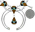 Multicolor Inlay Silver Southwest Squash Blossom Necklace Set AX94370
