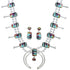 Multicolor Inlay Sterling Silver Squash Blossom Necklace Set AX94372