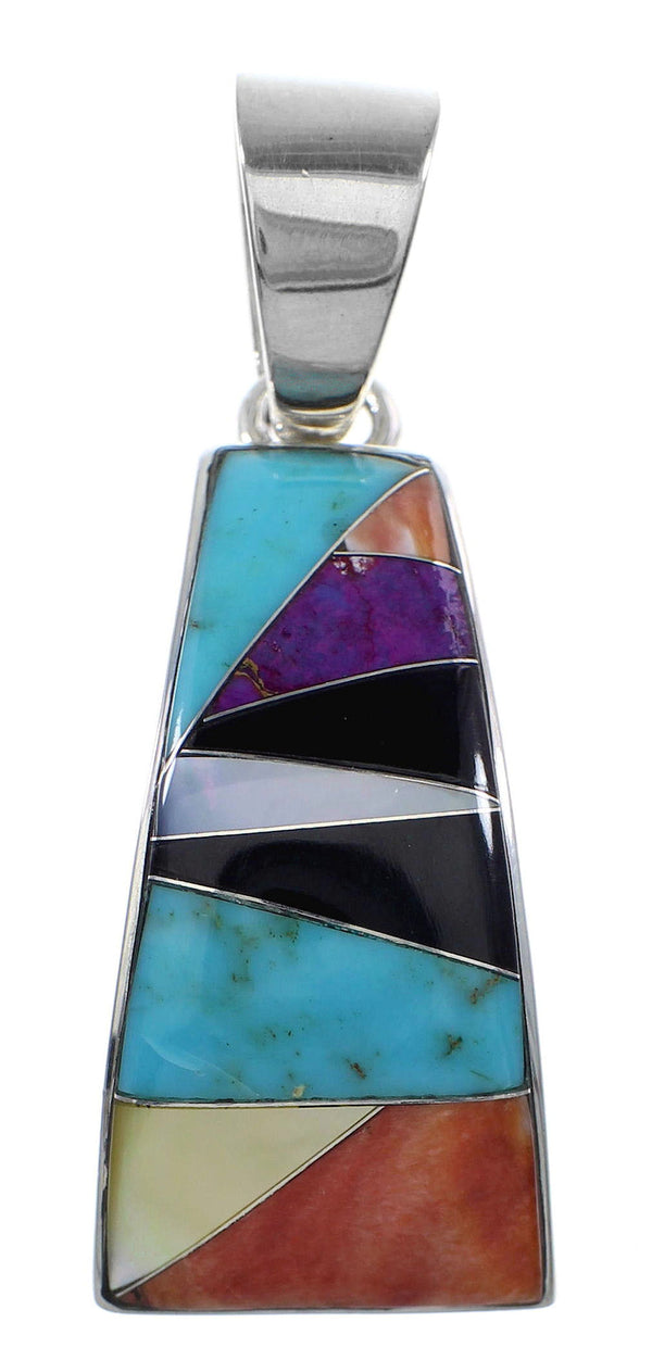 Multicolor Authentic Sterling Silver Southwest Pendant YX94749