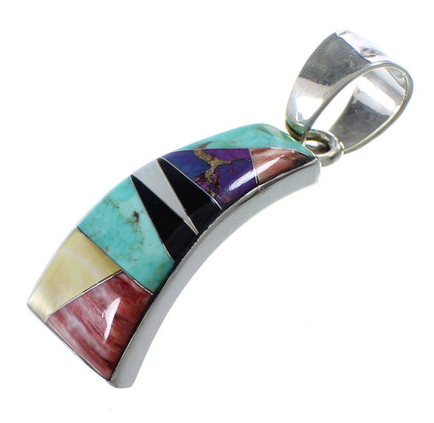 Multicolor Authentic Sterling Silver Southwestern Pendant YX94750